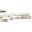 Meridian Furniture Vivacious Cream Velvet 3pc. Sectional