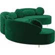 Meridian Furniture Vivacious Green Velvet 3pc. Sectional