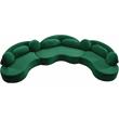 Meridian Furniture Vivacious Green Velvet 3pc. Sectional