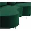 Meridian Furniture Vivacious Green Velvet 3pc. Sectional
