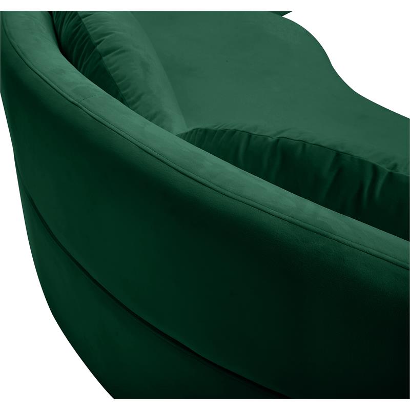 Meridian Furniture Vivacious Green Velvet 3pc. Sectional