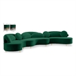 Meridian Furniture Vivacious Green Velvet 3pc. Sectional