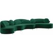Meridian Furniture Vivacious Green Velvet 3pc. Sectional