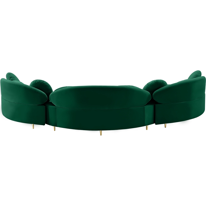 Meridian Furniture Vivacious Green Velvet 3pc. Sectional