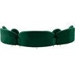 Meridian Furniture Vivacious Green Velvet 3pc. Sectional