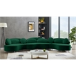 Meridian Furniture Vivacious Green Velvet 3pc. Sectional