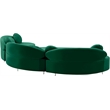 Meridian Furniture Vivacious Green Velvet 3pc. Sectional