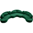 Meridian Furniture Vivacious Green Velvet 3pc. Sectional