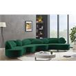 Meridian Furniture Vivacious Green Velvet 3pc. Sectional