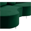 Meridian Furniture Vivacious Green Velvet 3pc. Sectional