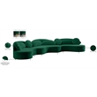 Meridian Furniture Vivacious Green Velvet 3pc. Sectional