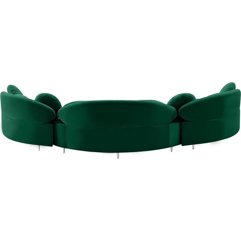 Meridian Furniture Vivacious Green Velvet 3pc. Sectional