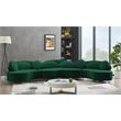 Meridian Furniture Vivacious Green Velvet 3pc. Sectional