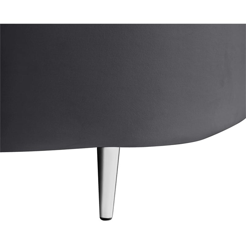 Meridian Furniture Vivacious Grey Velvet 3pc. Sectional