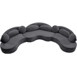 Meridian Furniture Vivacious Grey Velvet 3pc. Sectional