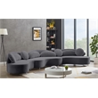 Meridian Furniture Vivacious Grey Velvet 3pc. Sectional