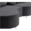 Meridian Furniture Vivacious Grey Velvet 3pc. Sectional