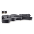 Meridian Furniture Vivacious Grey Velvet 3pc. Sectional