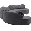 Meridian Furniture Vivacious Grey Velvet 3pc. Sectional