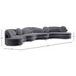 Meridian Furniture Vivacious Grey Velvet 3pc. Sectional