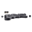 Meridian Furniture Vivacious Grey Velvet 3pc. Sectional