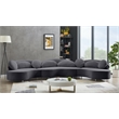 Meridian Furniture Vivacious Grey Velvet 3pc. Sectional