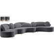 Meridian Furniture Vivacious Grey Velvet 3pc. Sectional