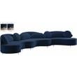 Meridian Furniture Vivacious Navy Velvet 3pc. Sectional