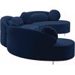 Meridian Furniture Vivacious Navy Velvet 3pc. Sectional