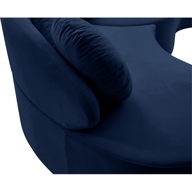 Meridian Furniture Vivacious Navy Velvet 3pc. Sectional