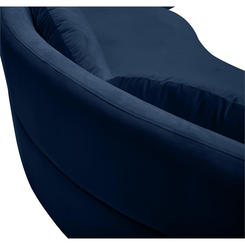 Meridian Furniture Vivacious Navy Velvet 3pc. Sectional