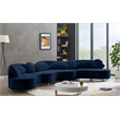 Meridian Furniture Vivacious Navy Velvet 3pc. Sectional