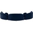Meridian Furniture Vivacious Navy Velvet 3pc. Sectional