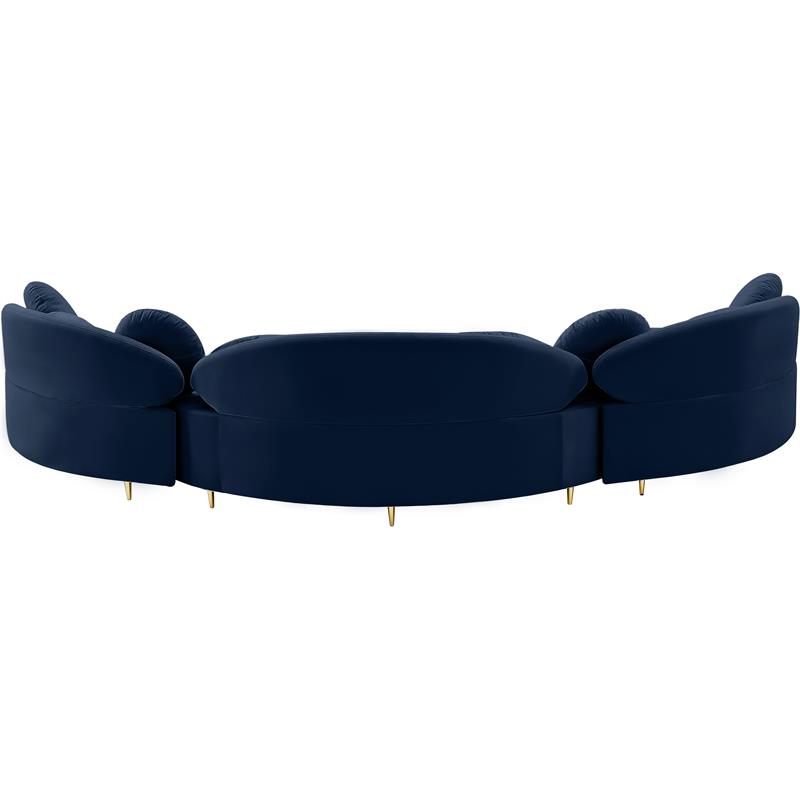 Meridian Furniture Vivacious Navy Velvet 3pc. Sectional