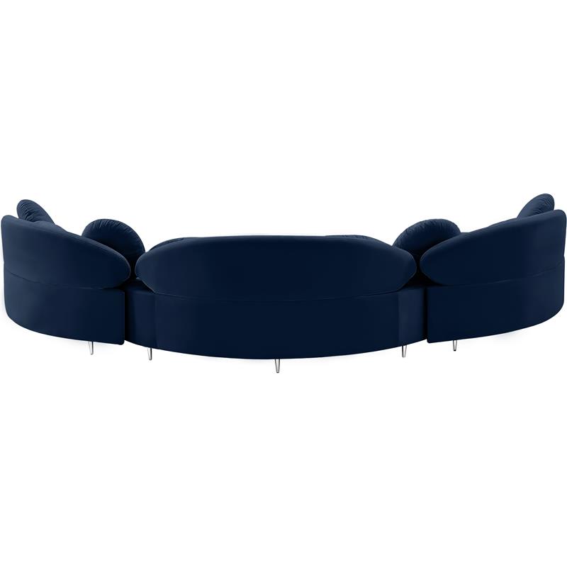Meridian Furniture Vivacious Navy Velvet 3pc. Sectional