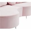 Meridian Furniture Vivacious Pink Velvet 3pc. Sectional