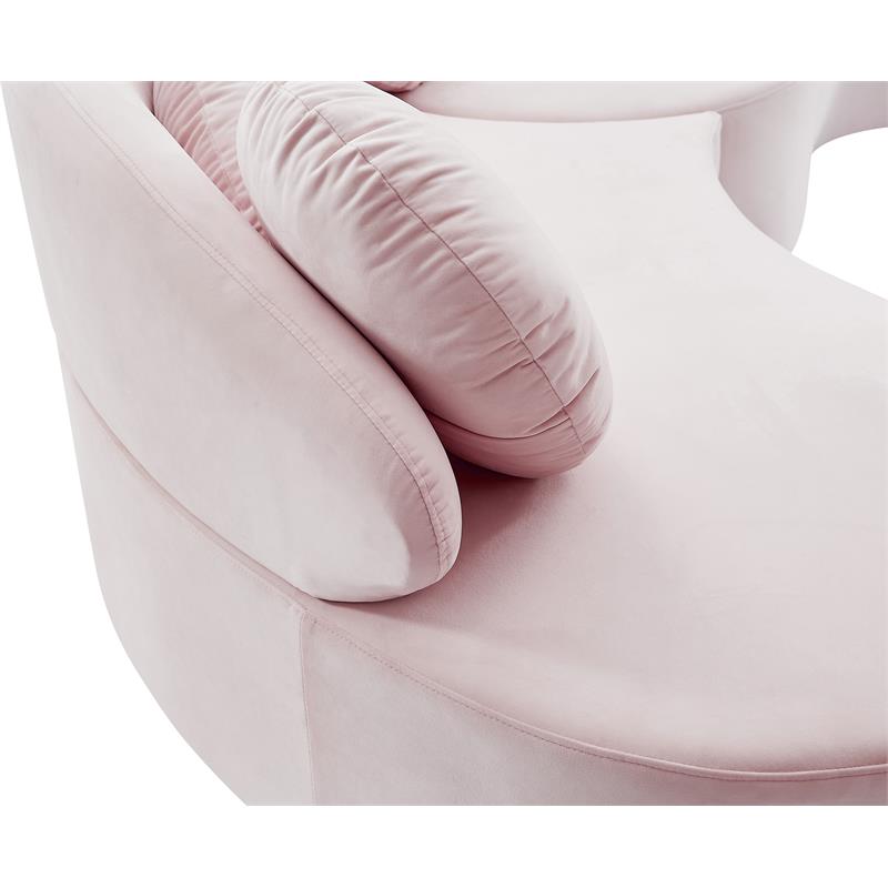 Meridian Furniture Vivacious Pink Velvet 3pc. Sectional