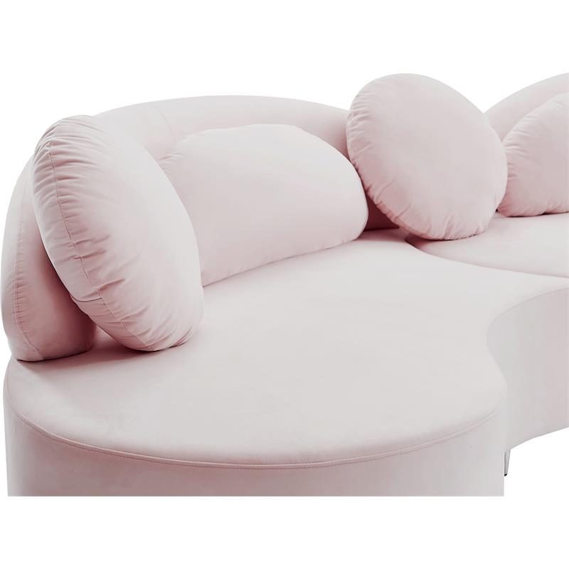Meridian Furniture Vivacious Pink Velvet 3pc. Sectional