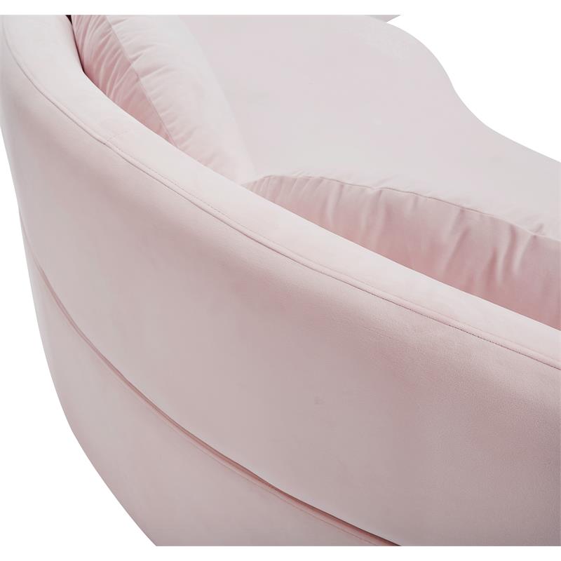 Meridian Furniture Vivacious Pink Velvet 3pc. Sectional