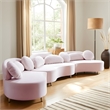 Meridian Furniture Vivacious Pink Velvet 3pc. Sectional