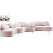Meridian Furniture Vivacious Pink Velvet 3pc. Sectional