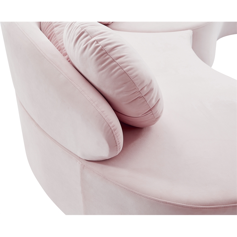 Meridian Furniture Vivacious Pink Velvet 3pc. Sectional