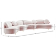Meridian Furniture Vivacious Pink Velvet 3pc. Sectional
