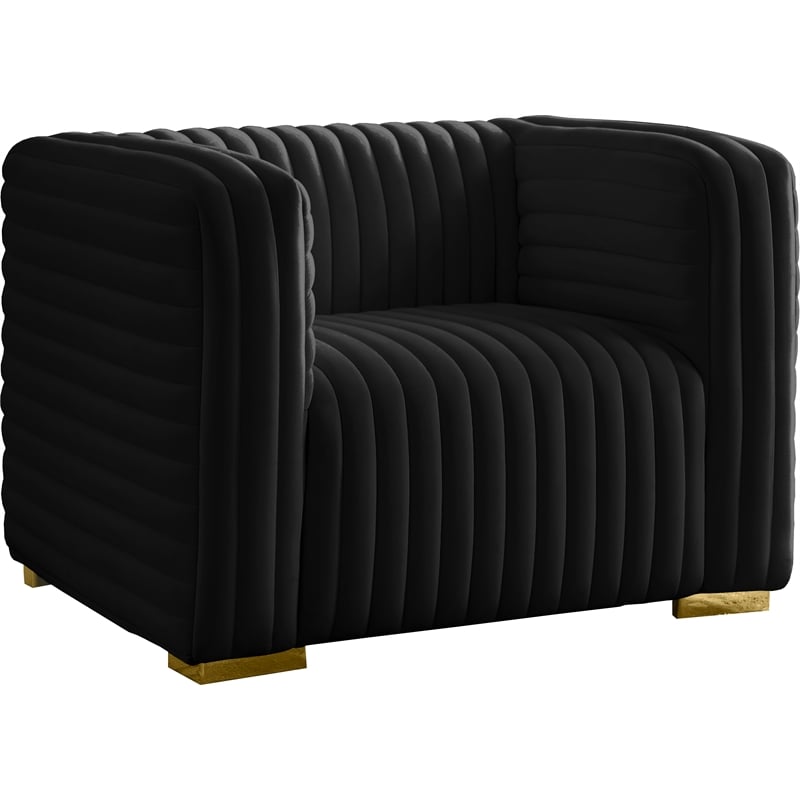 Black velvet best sale tub chair