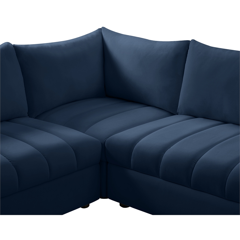 Meridian Furniture Jacob Navy Velvet Modular Sectional