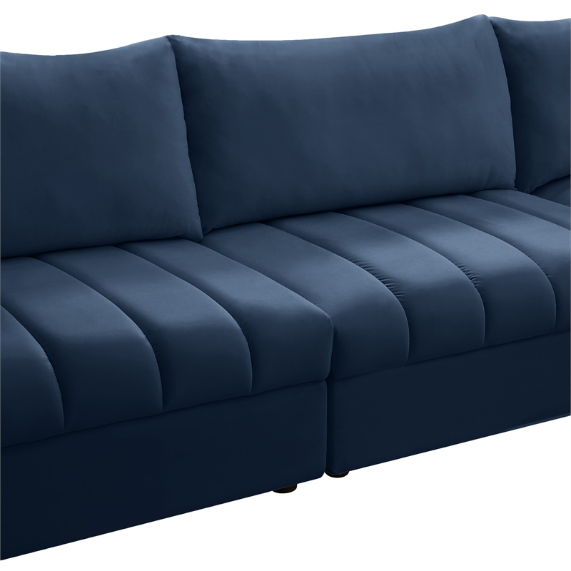 Meridian Furniture Jacob Navy Velvet Modular Sectional