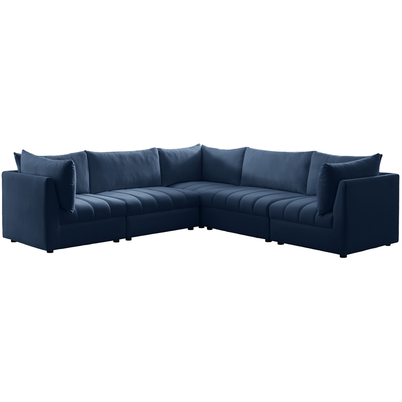 Meridian Furniture Jacob Navy Velvet Modular Sectional