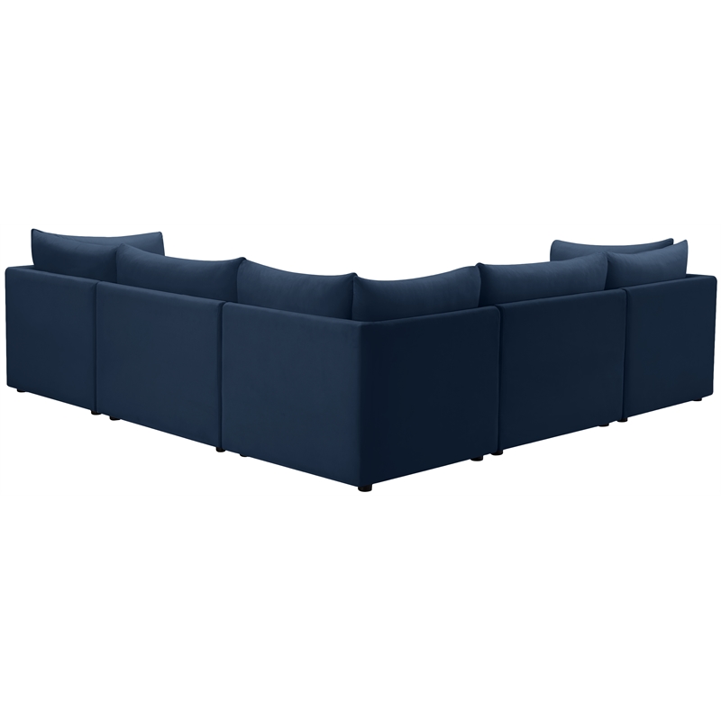 Meridian Furniture Jacob Navy Velvet Modular Sectional