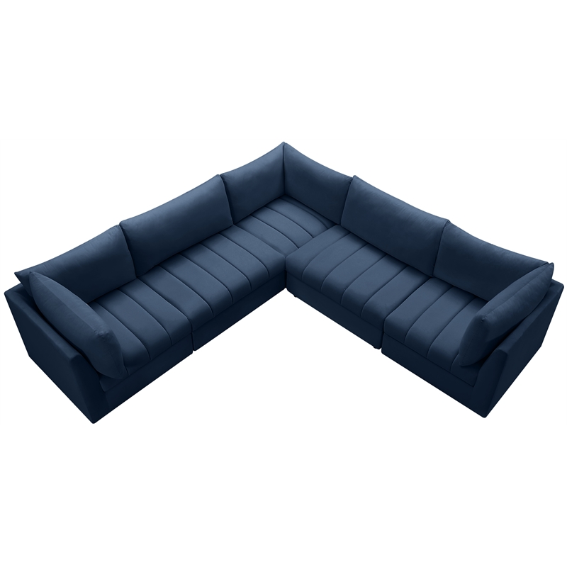 Meridian Furniture Jacob Navy Velvet Modular Sectional