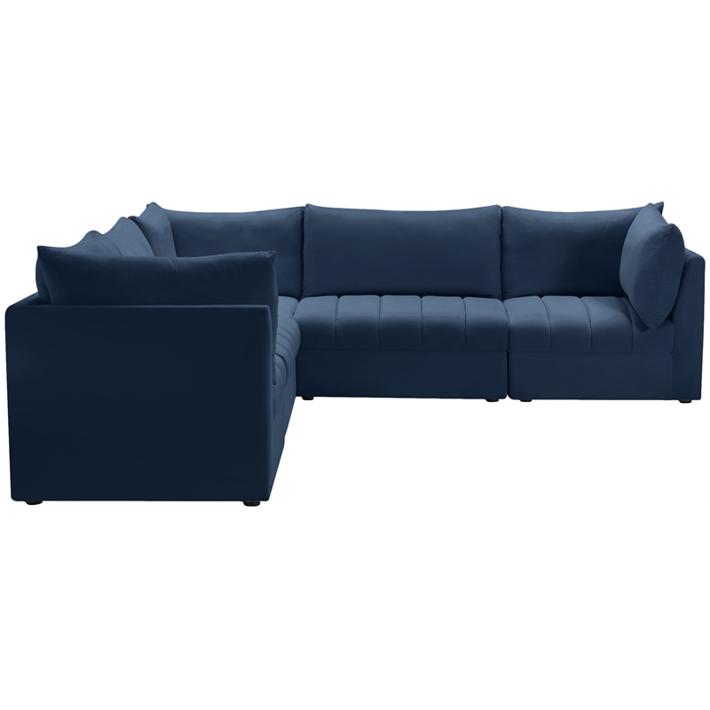 Meridian Furniture Jacob Navy Velvet Modular Sectional